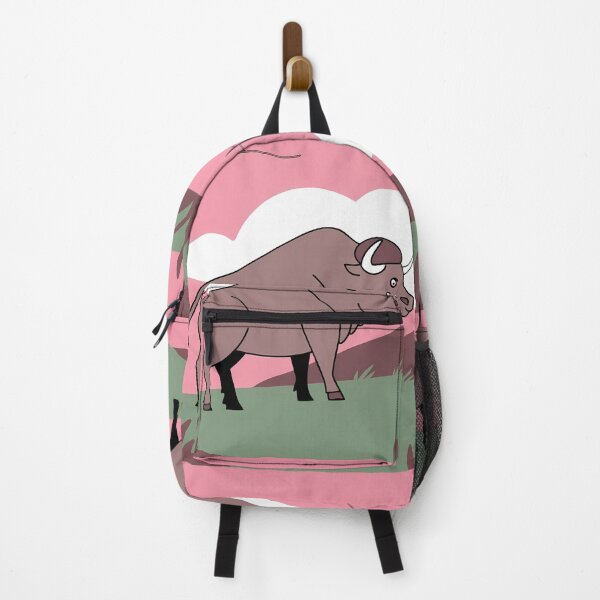 Item preview, Pastel Animal Landscapes Tranquility Cow Bull Pink White designed and sold by ART ATTACK ZONE.