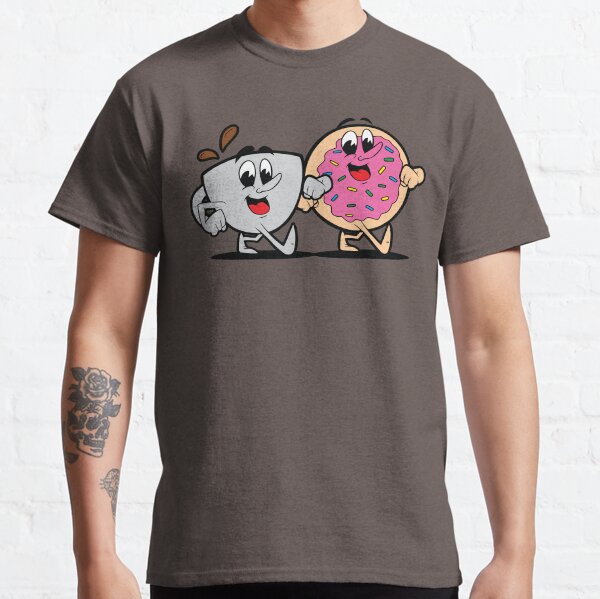 Coffee and Donuts Vintage Retro Cartoon Classic T-Shirt