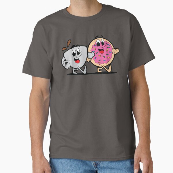 Coffee and Donuts Vintage Retro Cartoon Classic T-Shirt