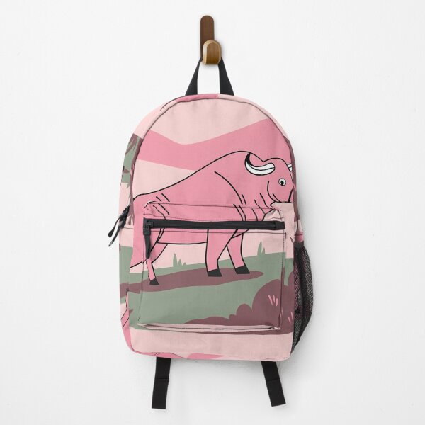 Item preview, Illustration Animal Landscapes Tranquility Cow Bull Pink White designed and sold by ART ATTACK ZONE.