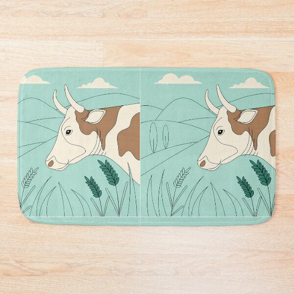 Item preview, Bluesky Pastel Animal Landscapes Tranquility Cow Bull  designed and sold by ART ATTACK ZONE.