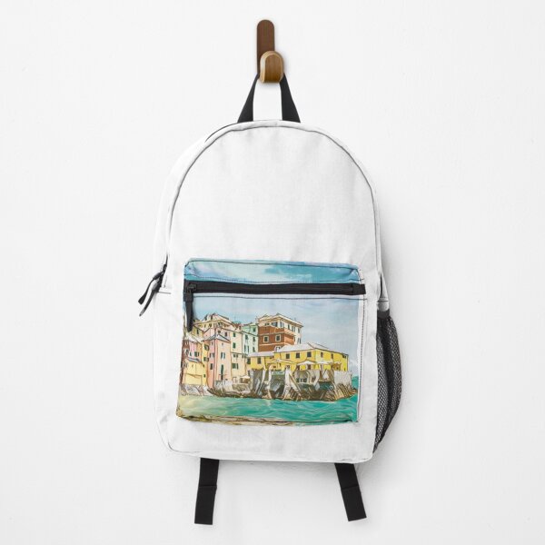 Item preview, ITALY GENOA travel portrait watercolor drawing art designed and sold by Meowanime99.