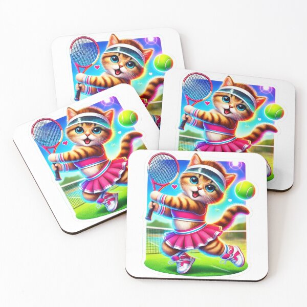 Item preview, Vibrant Tennis Kitten in Action: Sporty and Adorable designed and sold by abaddonmystery.