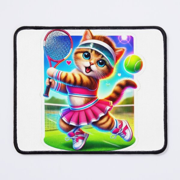 Item preview, Vibrant Tennis Kitten in Action: Sporty and Adorable designed and sold by abaddonmystery.