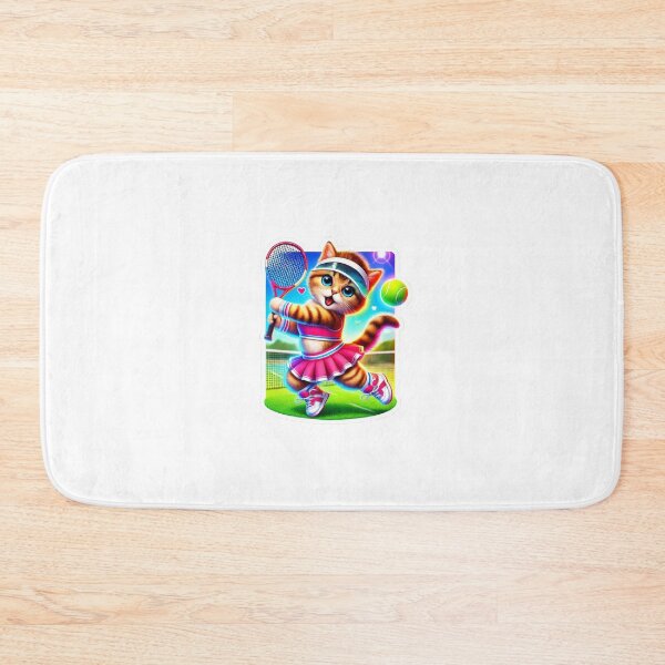 Item preview, Vibrant Tennis Kitten in Action: Sporty and Adorable designed and sold by abaddonmystery.