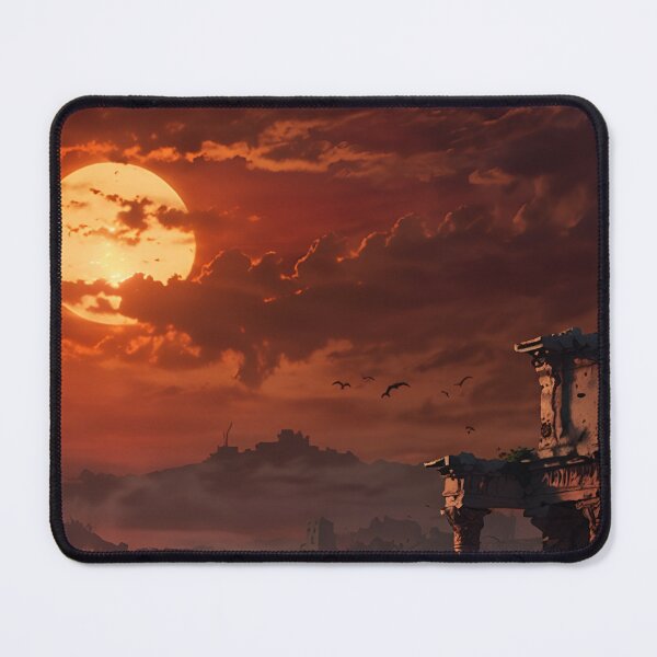 Item preview, Ancient ruins landscape in golden twilight anime style designed and sold by Landscape-Anime.