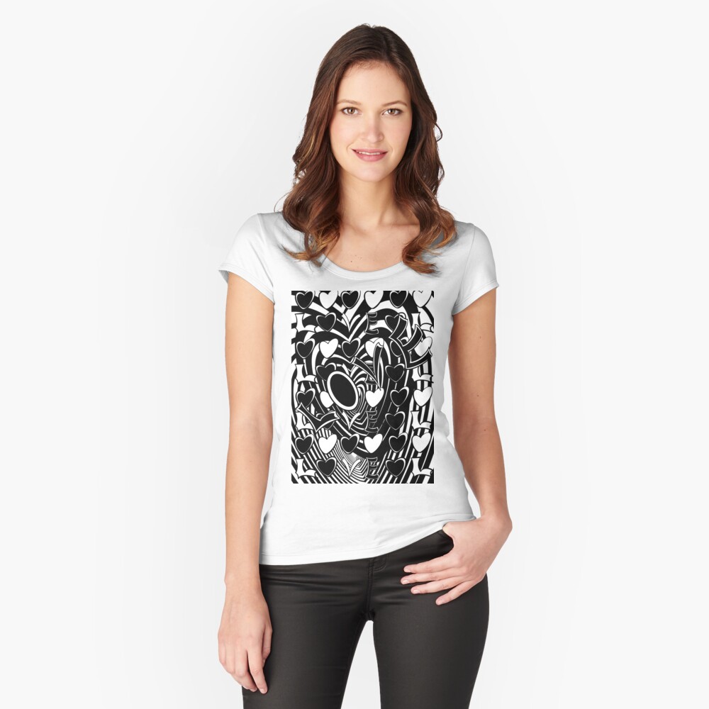 Vista previa del artículo con la obra «Camiseta entallada de cuello ancho», diseñado y vendido por ATOXIC.