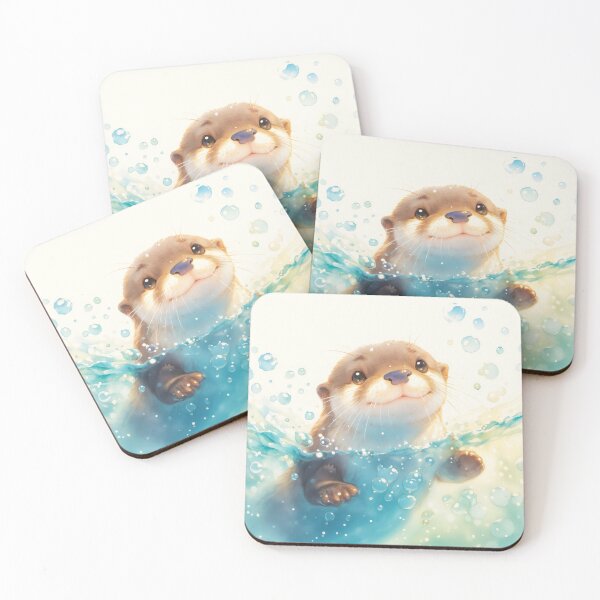 Item preview, Happy Otter in an Aquatic Wonderland designed and sold by AshiraCreations.