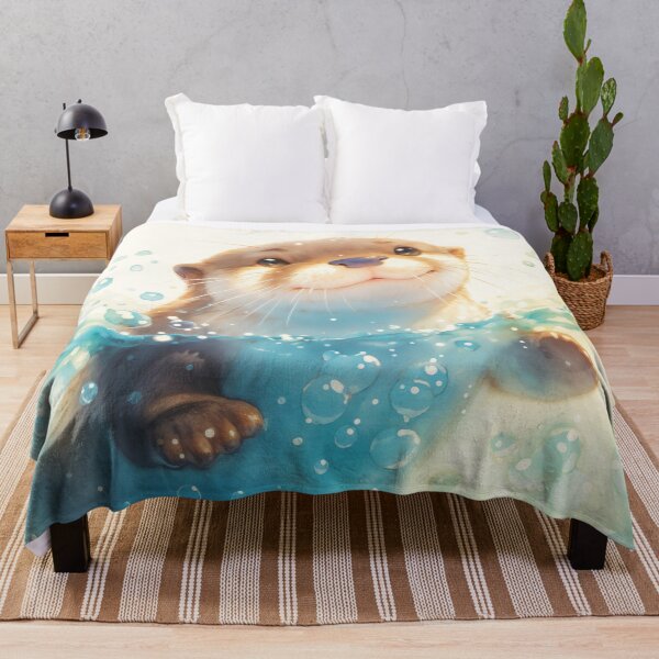 Item preview, Happy Otter in an Aquatic Wonderland designed and sold by AshiraCreations.