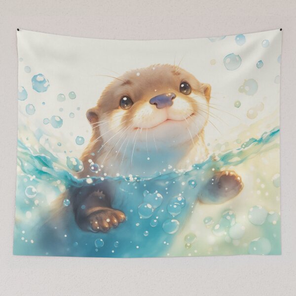 Item preview, Happy Otter in an Aquatic Wonderland designed and sold by AshiraCreations.