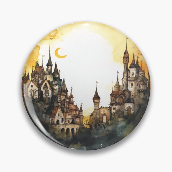 Item preview, Medieval Castle at Night - Ocular View designed and sold by AquarellesWorks.
