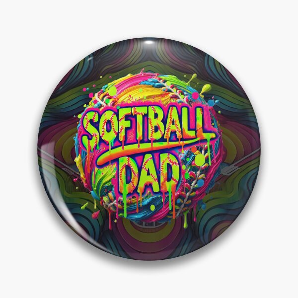 Item preview, Softball Dad Dripping Neon Splatter Design designed and sold by SHHCreations.