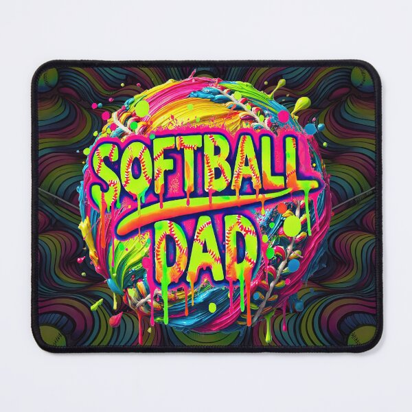 Item preview, Softball Dad Dripping Neon Splatter Design designed and sold by SHHCreations.