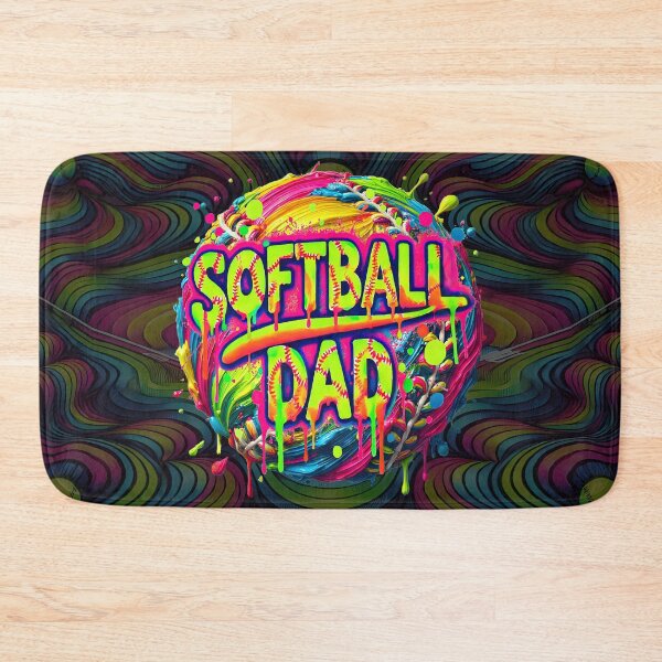 Item preview, Softball Dad Dripping Neon Splatter Design designed and sold by SHHCreations.