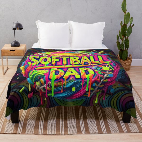 Item preview, Softball Dad Dripping Neon Splatter Design designed and sold by SHHCreations.