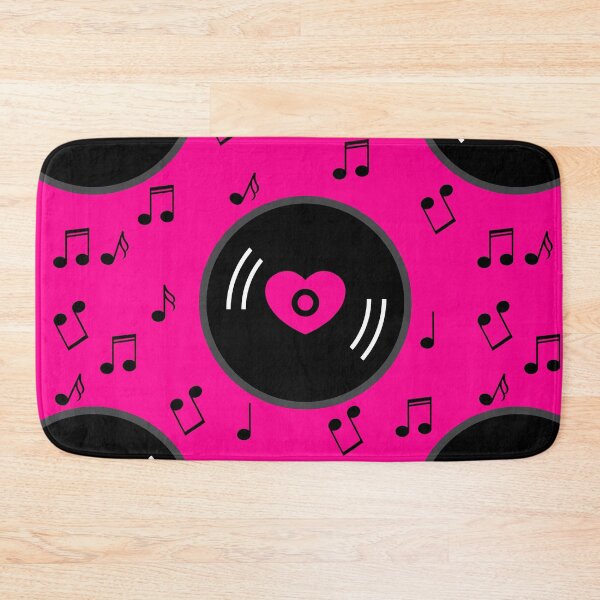 Item preview, music notes vinyl record heart pink designed and sold by Gossip Rag.