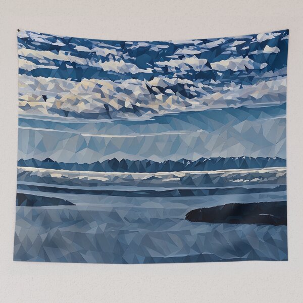 Item preview, Puget Sound Olympic Mountains (Poly Art) designed and sold by flyscenicair.