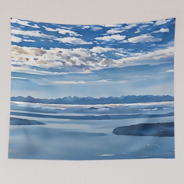 Item preview, Puget Sound Olympic Mountains (Watercolor) designed and sold by flyscenicair.