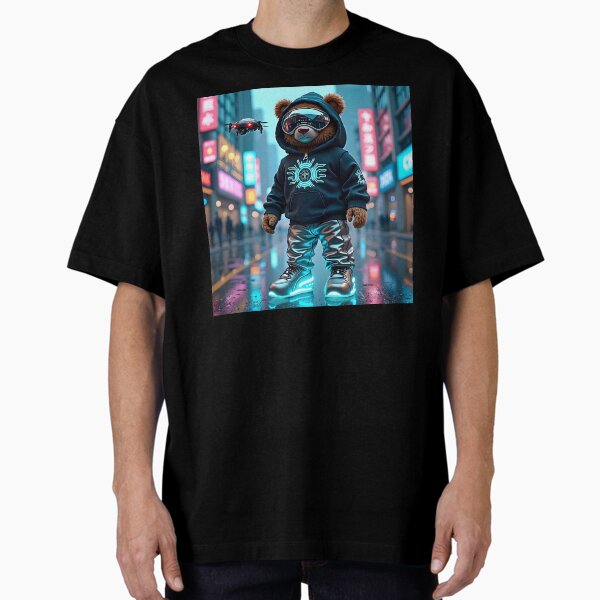 Item preview, Cyber Teddy: Futuristic Streetwear Bear with Drone designed and sold by THINKTREEKIDS.
