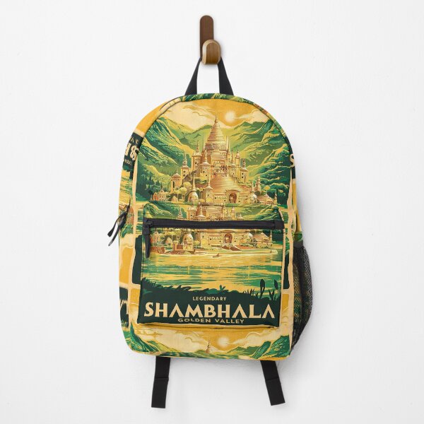 Item preview, Legendary Shambhala: Golden Valley - Vibrant Retro Vintage Poster Style designed and sold by Loving Nature Gifts.