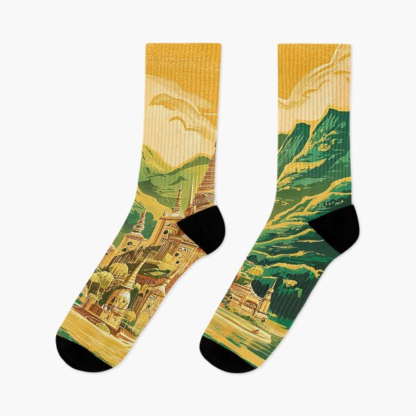 Item preview, Legendary Shambhala: Golden Valley - Vibrant Retro Vintage Poster Style designed and sold by Loving Nature Gifts.