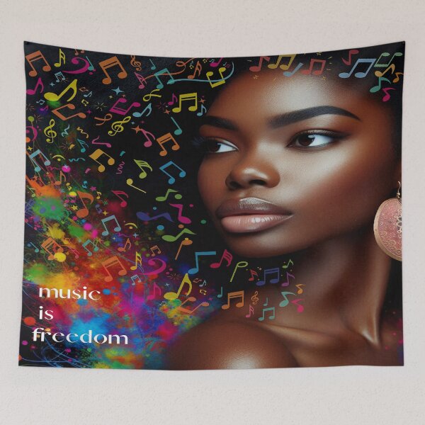 Item preview, Music Is Freedom Graphic AI Generated designed and sold by BrightrDayMusicArt.