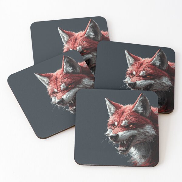 Item preview, Fierce Red and White Wolf with Glowing Eyes and Fangs designed and sold by bAIryBarn.