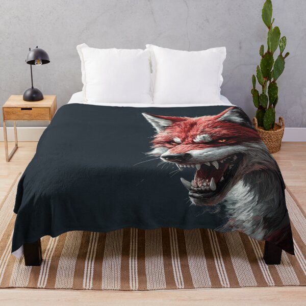 Item preview, Fierce Red and White Wolf with Glowing Eyes and Fangs designed and sold by bAIryBarn.