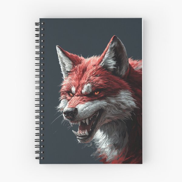 Item preview, Fierce Red and White Wolf with Glowing Eyes and Fangs designed and sold by bAIryBarn.
