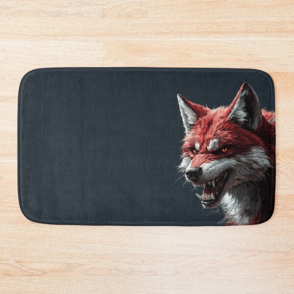 Item preview, Fierce Red and White Wolf with Glowing Eyes and Fangs designed and sold by bAIryBarn.