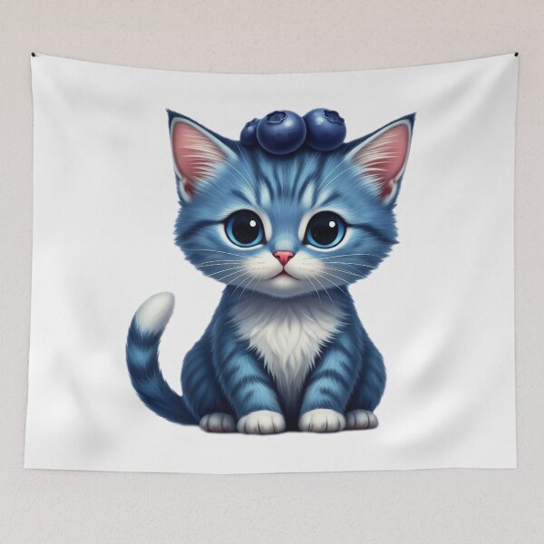 Artikelvorschau, Blaubeerkatze T-Shirt entworfen und verkauft von shop-your-need.
