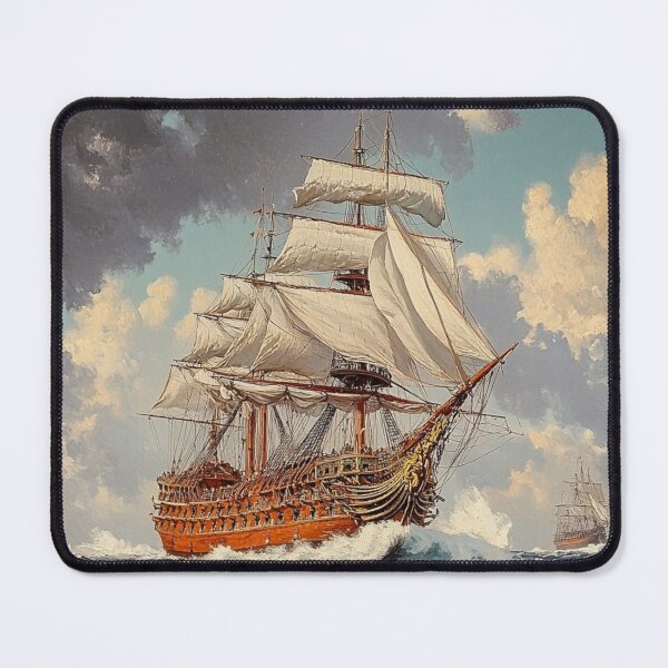 Item preview, Vintage Frigate At Sea Painting designed and sold by ContTraders.