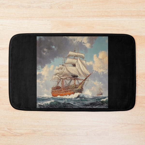 Item preview, Vintage Frigate At Sea Painting designed and sold by ContTraders.