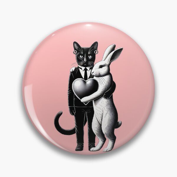Item preview, Cat & Rabbit Valentine's Day Heart designed and sold by TSQ.