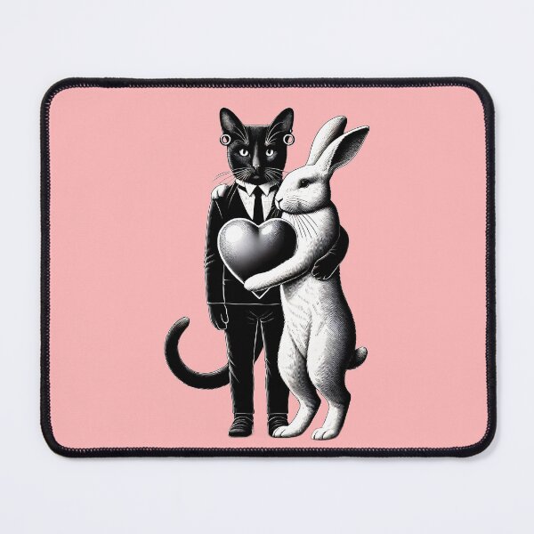 Item preview, Cat & Rabbit Valentine's Day Heart designed and sold by TSQ.