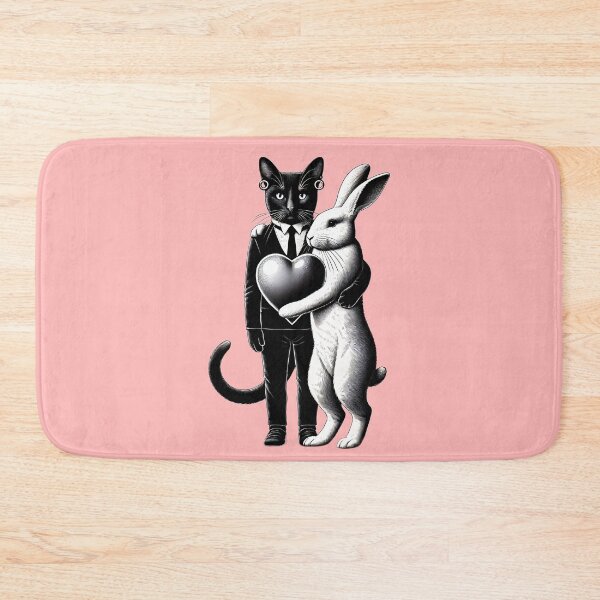 Item preview, Cat & Rabbit Valentine's Day Heart designed and sold by TSQ.