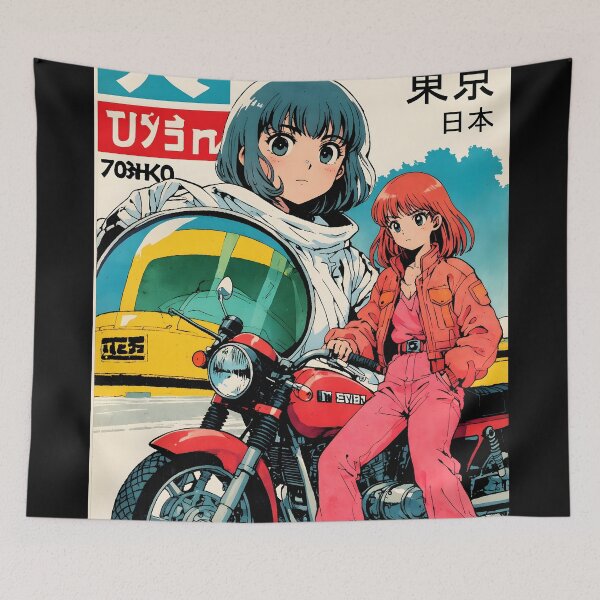 Item preview,  Tokyo Japan 80s Retro Anime Girl Vintage Travel designed and sold by Retro-Anime9.