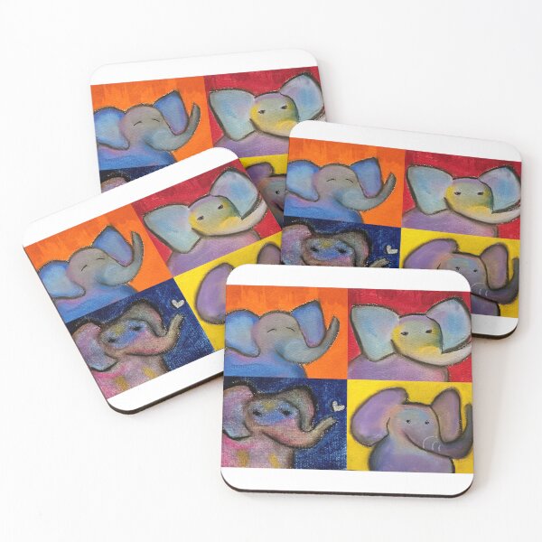 Item preview, Four Elephants: Content, Hmmm, Loving, and Happy designed and sold by Tori Allbright.