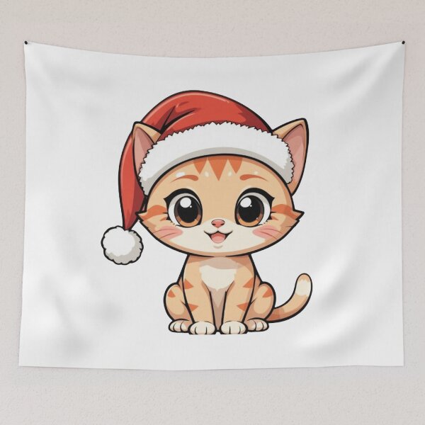 Item preview, Festive Kitty the Santa Hat Charm designed and sold by petloverheaven.