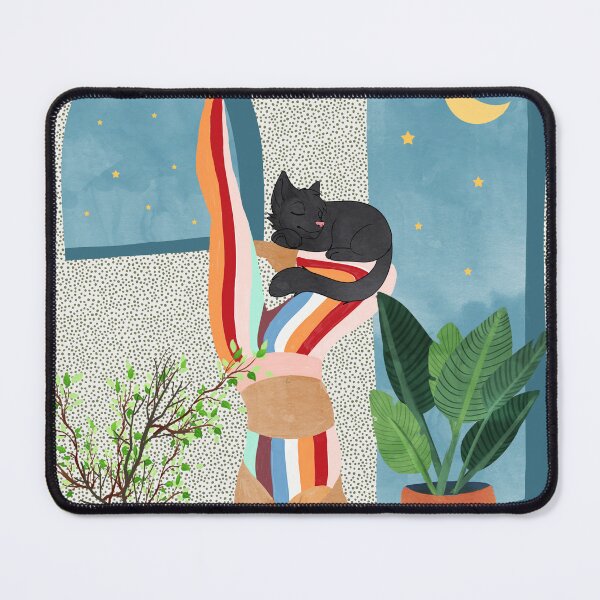 Item preview, Headstand, Cat Yoga, Active Woman Workout, Eclectic Colorful Pets Terrazzo designed and sold by 83oranges.com.