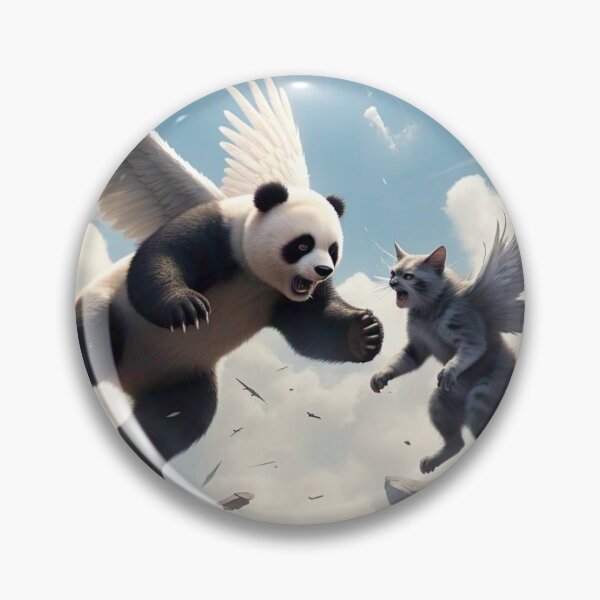 Item preview, panda fights cat designed and sold by GoofPanda.