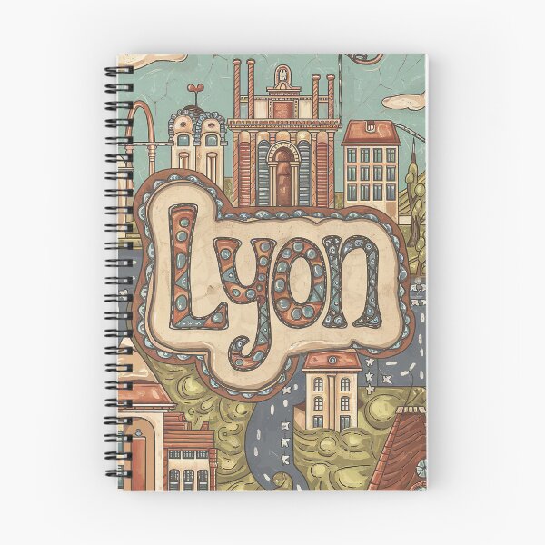 Item preview, Vintage Lyon City of France Whimsical Retro Doodle Typography Art designed and sold by Witty Shirts.