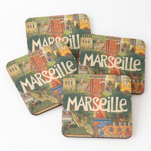 Item preview, Vintage Marseille City of France Whimsical Retro Doodle Typography Art designed and sold by Witty Shirts.