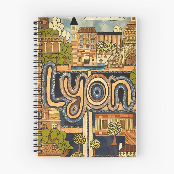 Item preview, Vintage Lyon City of France Whimsical Retro Doodle Typography Art designed and sold by Witty Shirts.
