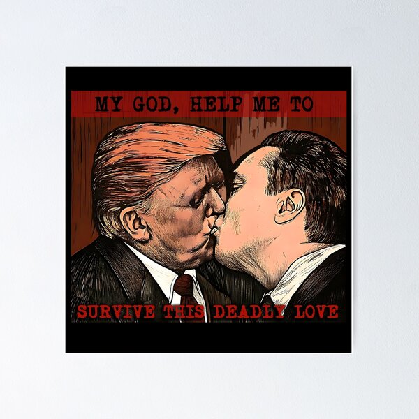 Aperçu de l'œuvre Baiser fraternel entre Donald Trump et Elon Musk créée et vendue par ValentinaHramov.