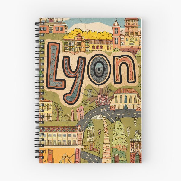Item preview, Vintage Lyon City of France Whimsical Retro Doodle Typography Art designed and sold by Witty Shirts.