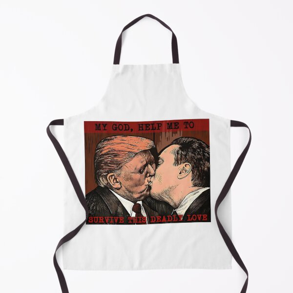 Item preview, Fraternal Kiss Donald Trump and Elon Musk designed and sold by ValentinaHramov.