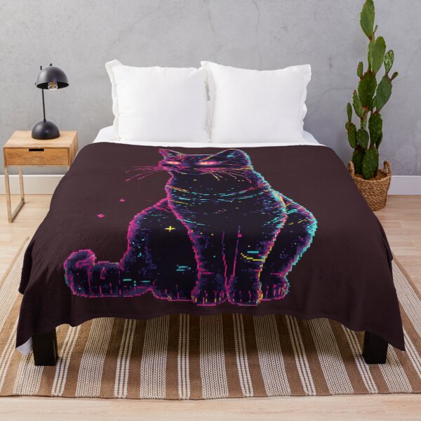 Item preview, Neon Pixel Cat with Cosmic Glow designed and sold by PixelReverb.