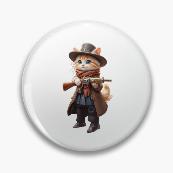 Item preview, Adventurous Cowboy Cat with a Golden Rifle designed and sold by petloverheaven.