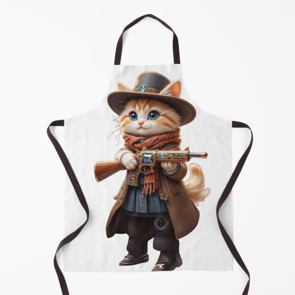 Item preview, Adventurous Cowboy Cat with a Golden Rifle designed and sold by petloverheaven.